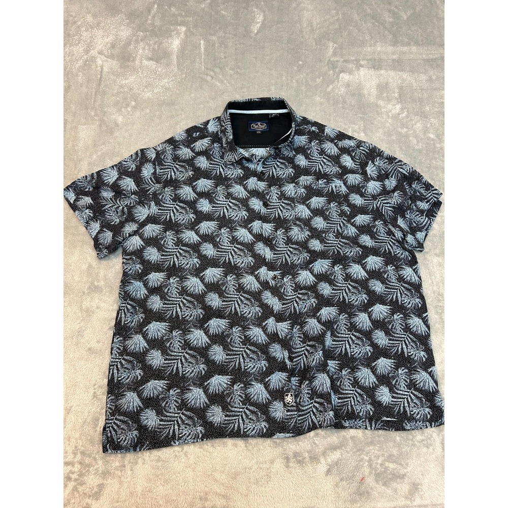 Mens Nat Nast Blue Hawaiian Floral Button Down Short Sleeve Size XXL
